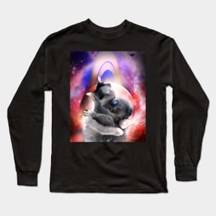 Space Cat Hugging Koala Long Sleeve T-Shirt